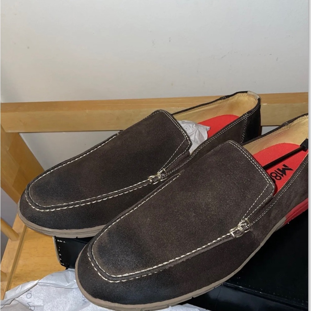Sandro Moscoloni Brown Suede Slip-On Loafers